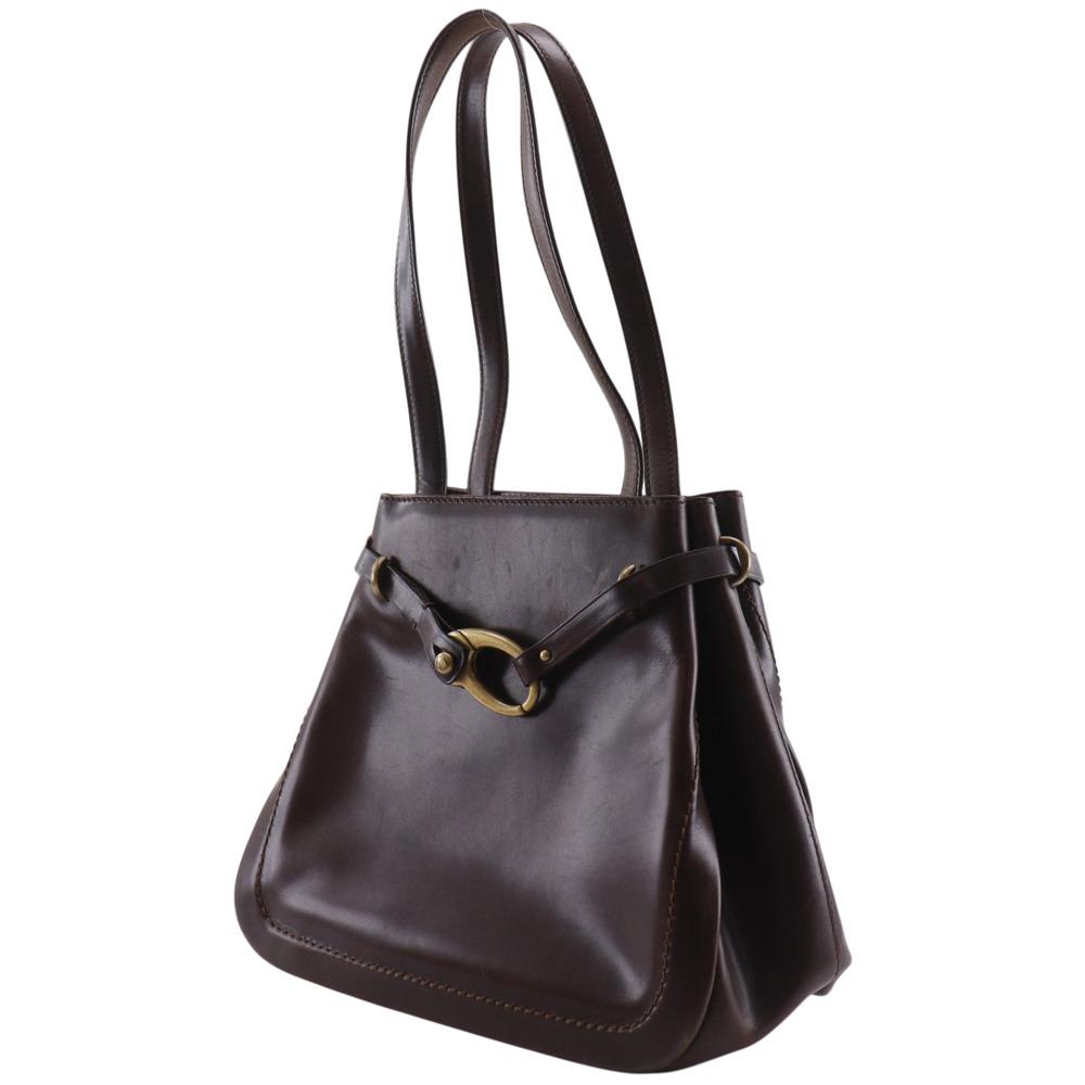BALLY Tote Bag Brown leather Women Used
