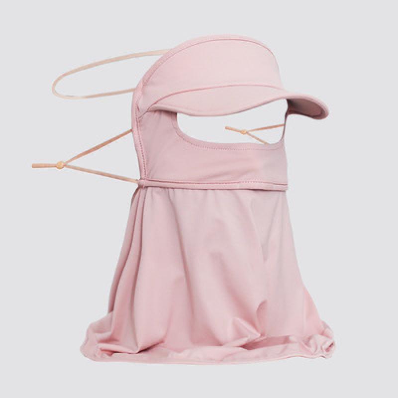 Ice Silk Sunscreen Hats Mask Women Men Summer Breathable Outdoor Sports Hat-Brim Thin Traceless Facemask Uv Protection Caps