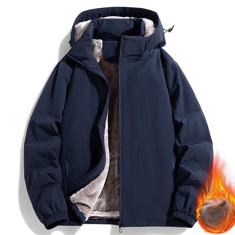 Jacket Couple Autumn and Winter Men's Plush Plus Thickened Women's Top Warm Windproof Cotton Jacket