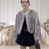 Autumn and Winter New Models Gradually Change Imitation Raccoon Hair Temperament Casual Fur Short Jacket Thickened Warm Fur Top