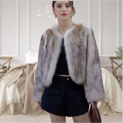 Herbst- und Winter-neue Modelle ändern allmählich Imitation Waschbärfell Temperament lässige Pelz-Kurzjacke verdicktes warmes Pelzoberteil