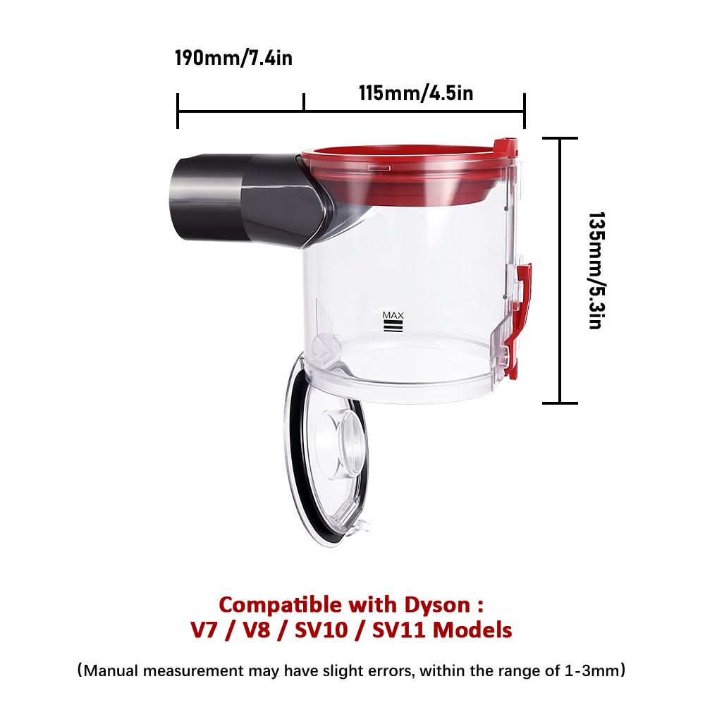 Dust Cup Bucket Pre Post Filter Replacement Parts for Dyson V7 V8 Handheld Vacuum Cleaner Dust Bin Collector Accessories
