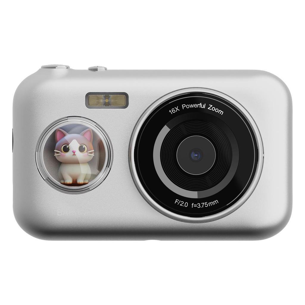 Cute Cat Retro Digital Camera with One-Click Photo Output, 16x Zoom, and Large Aperture