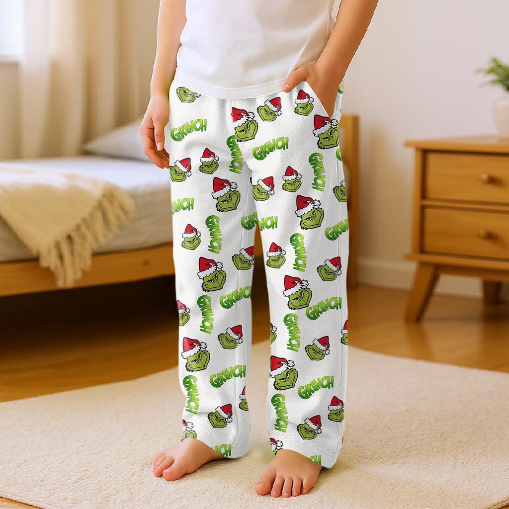 Kinder Vielseitige Weihnachten Druck Tasche Plüsch Lässige Hose Schlafhose Haushose