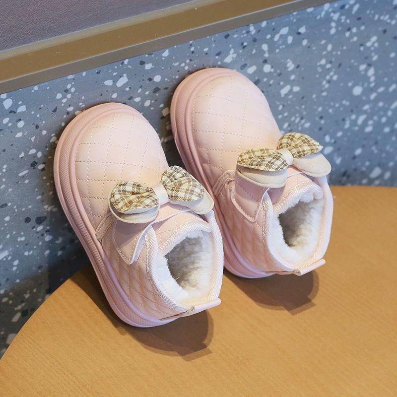 2025 large cotton velvet thickened girls winter cotton boots new children's snow boots warm children's girls cotton shoes