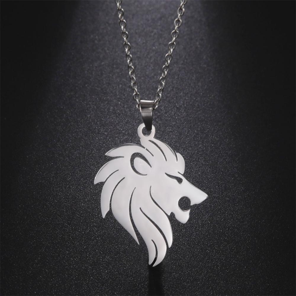 

My Shape Lion Ожерелья для женщин Нержавеющая сталь Панк Кулон Ожерелье Звено Цепочка Серебряный Цвет Женщины Мода Ювелирная Вечеринка