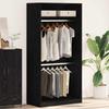 Wardrobe with Shelf Black Oak Effect 100 X 50 X 200 Cm