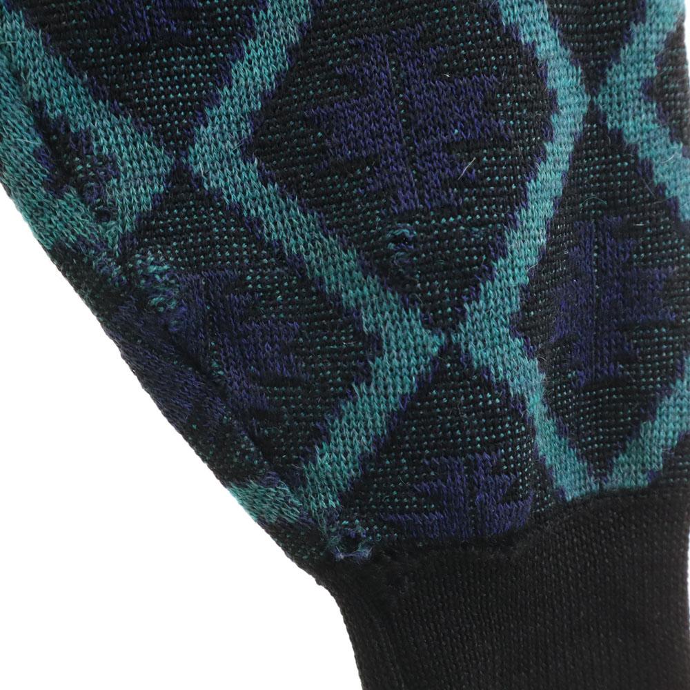 YVES SAINT LAURENT Tricots 90s Old Wool Blend Mohair Blend Argyle Pattern Long Sleeve V Neck Sweater Men's Used