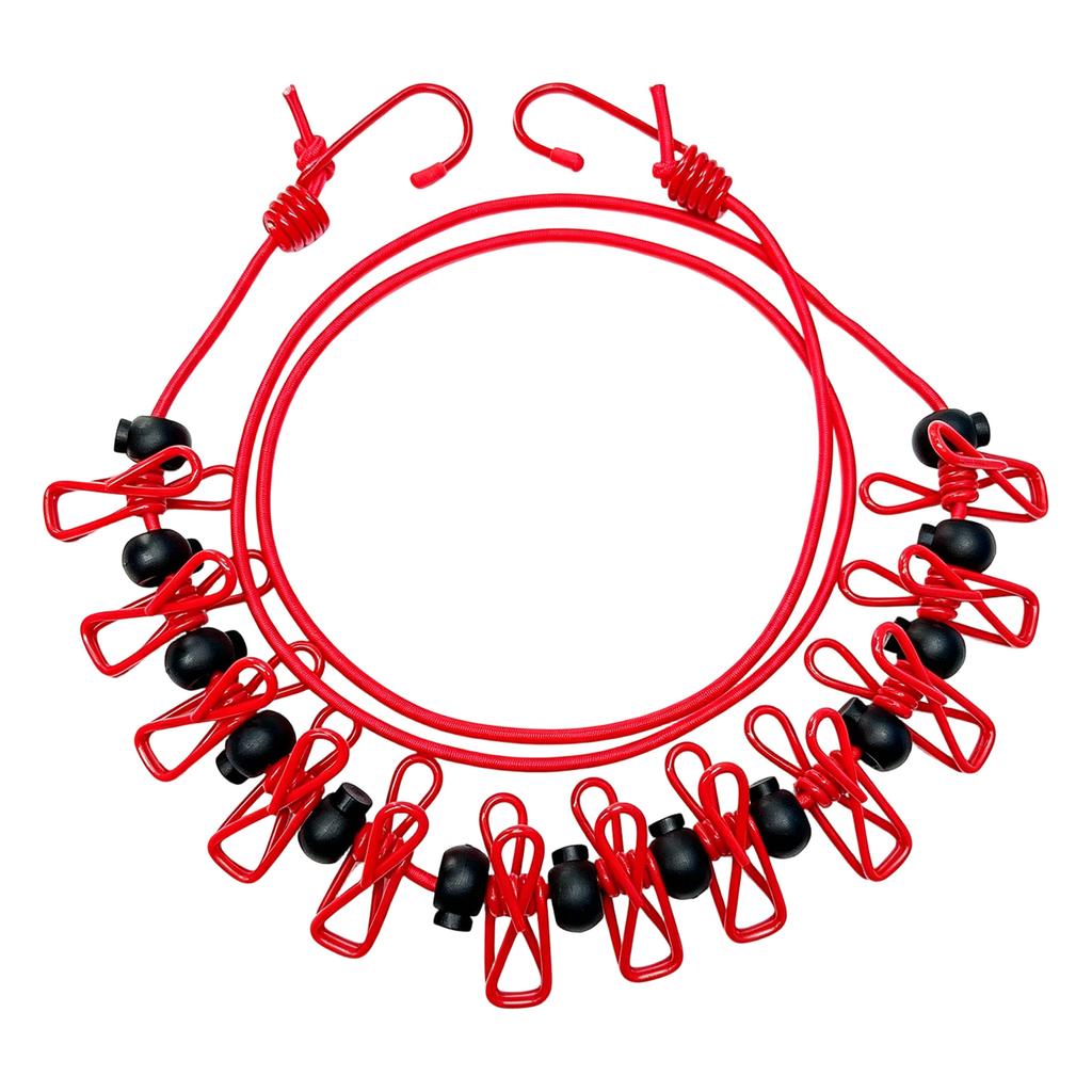 Portable Travel Clothesline with Hooks and Clips 1 8 Meters Length Adjustable Hanging Rope for Outdoor Indoor Use