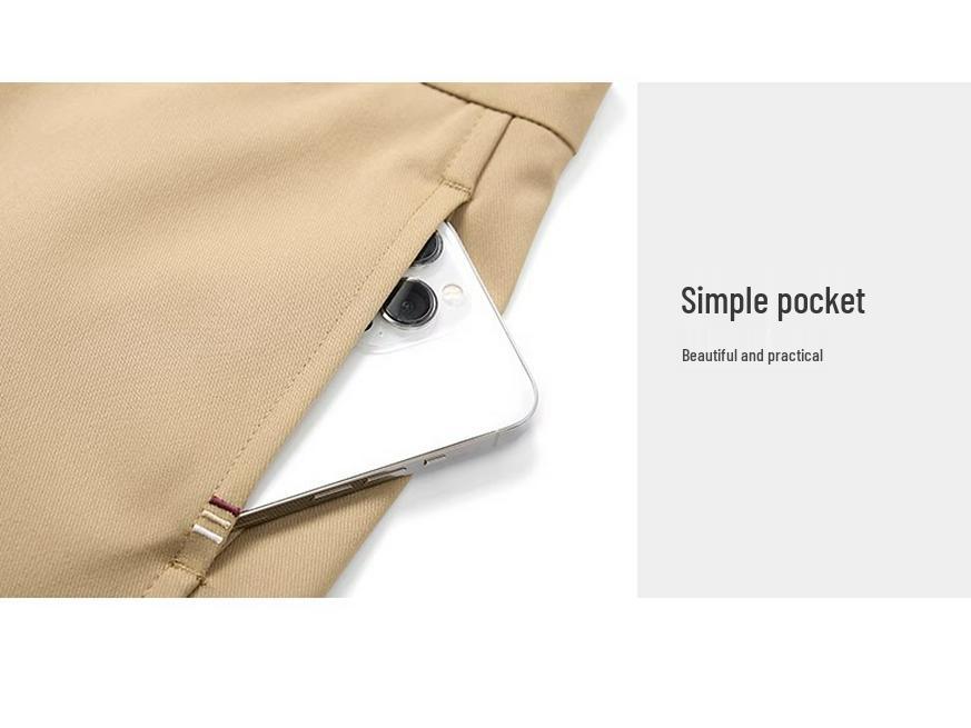 Khaki Women's Wide-Leg Pants – Spring/Autumn 2025: Draped, Nine-Point, Casual Straight-Leg Fit.