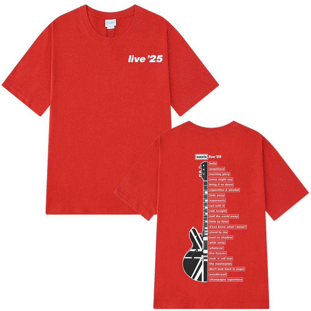 ZheXiong TEE Oasis Live &rsquo;25 Wembley Tour T-shirt Fan Merchandise Zomer Top Heren Oversized Hip-hop Mode T-shirts Hoge Kwaliteit Casual Heren T-shirts 2XL