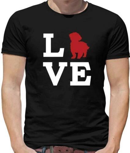 Love Lhasa Apso Dog Silhouette T-Shirt - Dogs - Dog - Animal Owner L