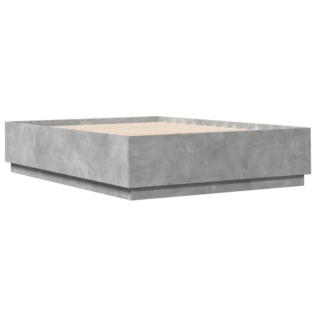 Bed Frame Concrete Grey 120x200 cm Engineered Wood