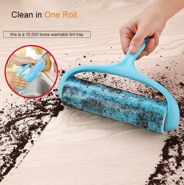 Small Reusable Eco-Friendly Pet Hair Remover Brush TPR Handle Epilator Lint Roller for Reptiles Tools Sticker Boxed Plastic