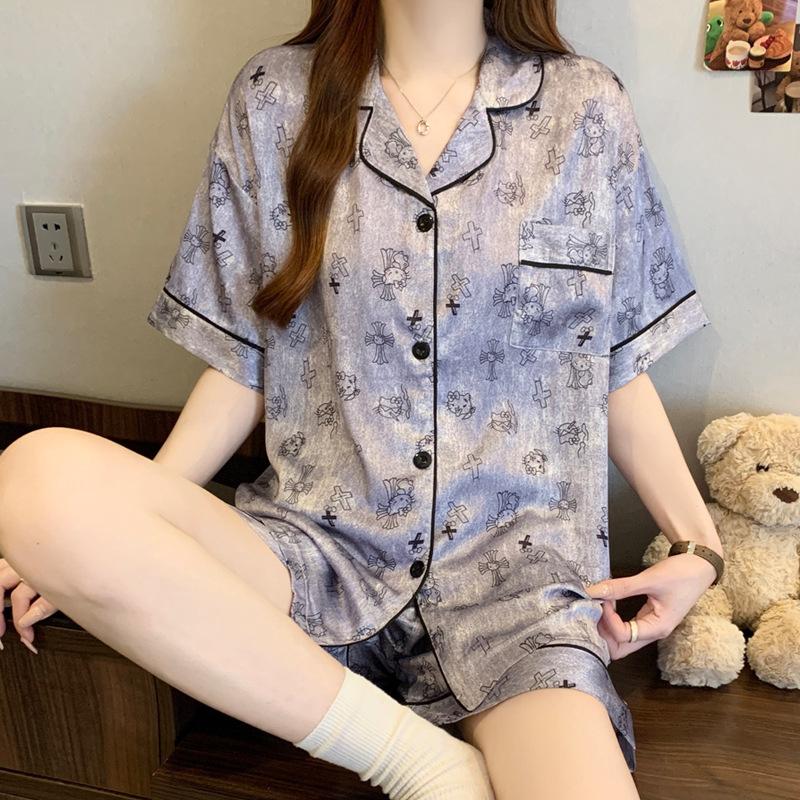 Premium Summer Small Fresh Short-Sleeved Shorts Sweet And Cute Loungewear Student Dormitory Suit Can Be Worn Outside