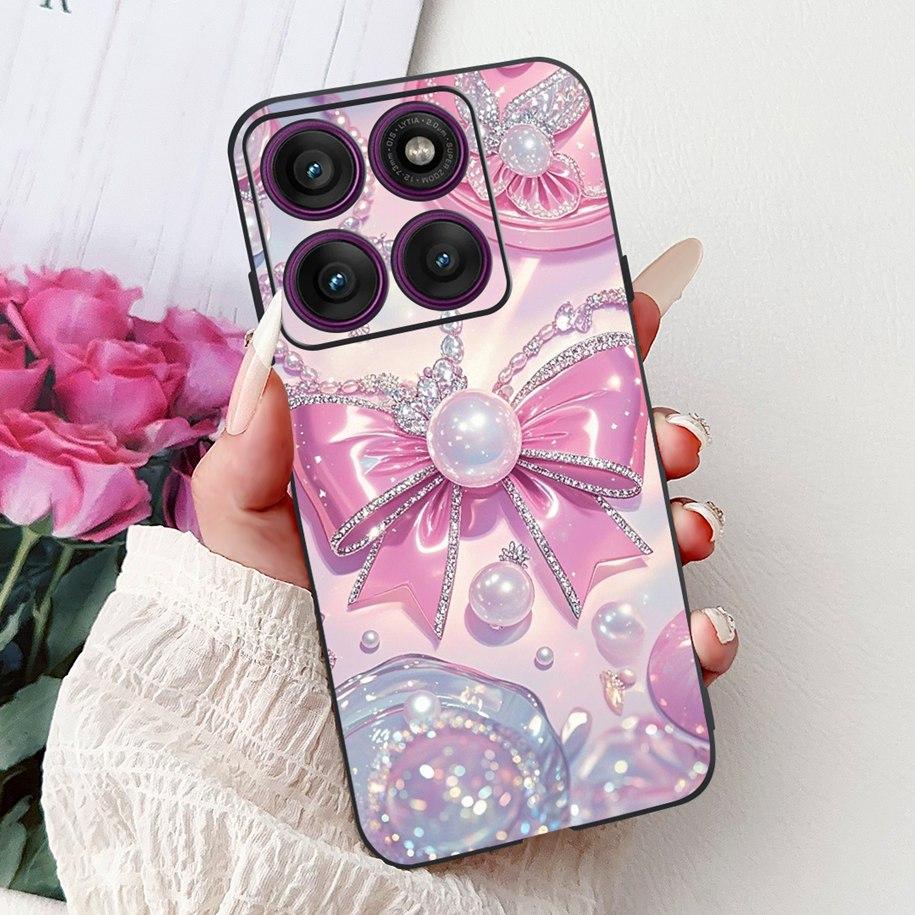 For Motorola Moto Edge 60 Pro 2025 Case Fashion Flower Bowknot Soft Silicone Back Cover For Moto Edge 60 Fusion Edge60 60s Coque