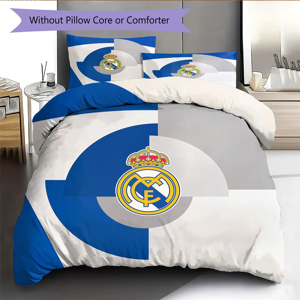 Real Madrid C.F.  Set cu model cuvertură de pat Decorațiune interioară Cadou (1 * față de plapumă + 2 * fețe de pernă fără umplutură)