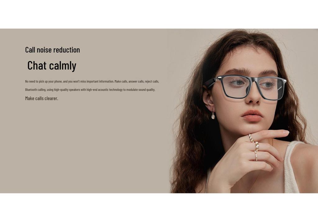 AI Translation Smart Glasses: Noise-Canceling Calls, Music, Meeting Notes, Ultra-Long Battery, Bluetooth-Enabled