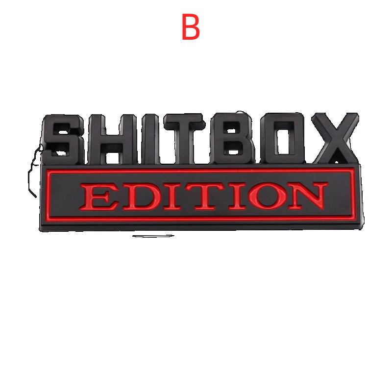 3D Zinc Alloy Emblem SHITBOX EDITION Badge Car Tail Side Sticker Accessories