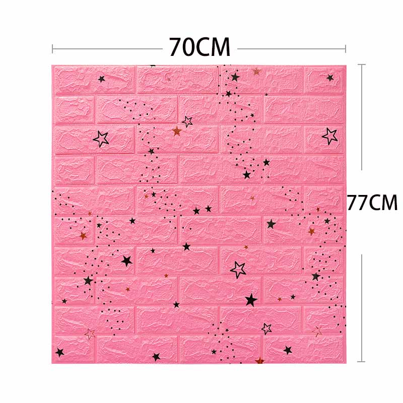 70*77cm 3D Self-Adhesive Waterproof Printed Brick-Pattern Wallpaper Living Room Bedroom Decor Removable Wall Sticker DIY Wall Covering