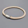 VOQ Fashion Geometric Hexagonal Stainless Steel Magnetic Buckle Rope Bracelet for Men Women Friendship Luxury Handmade Jewelry
