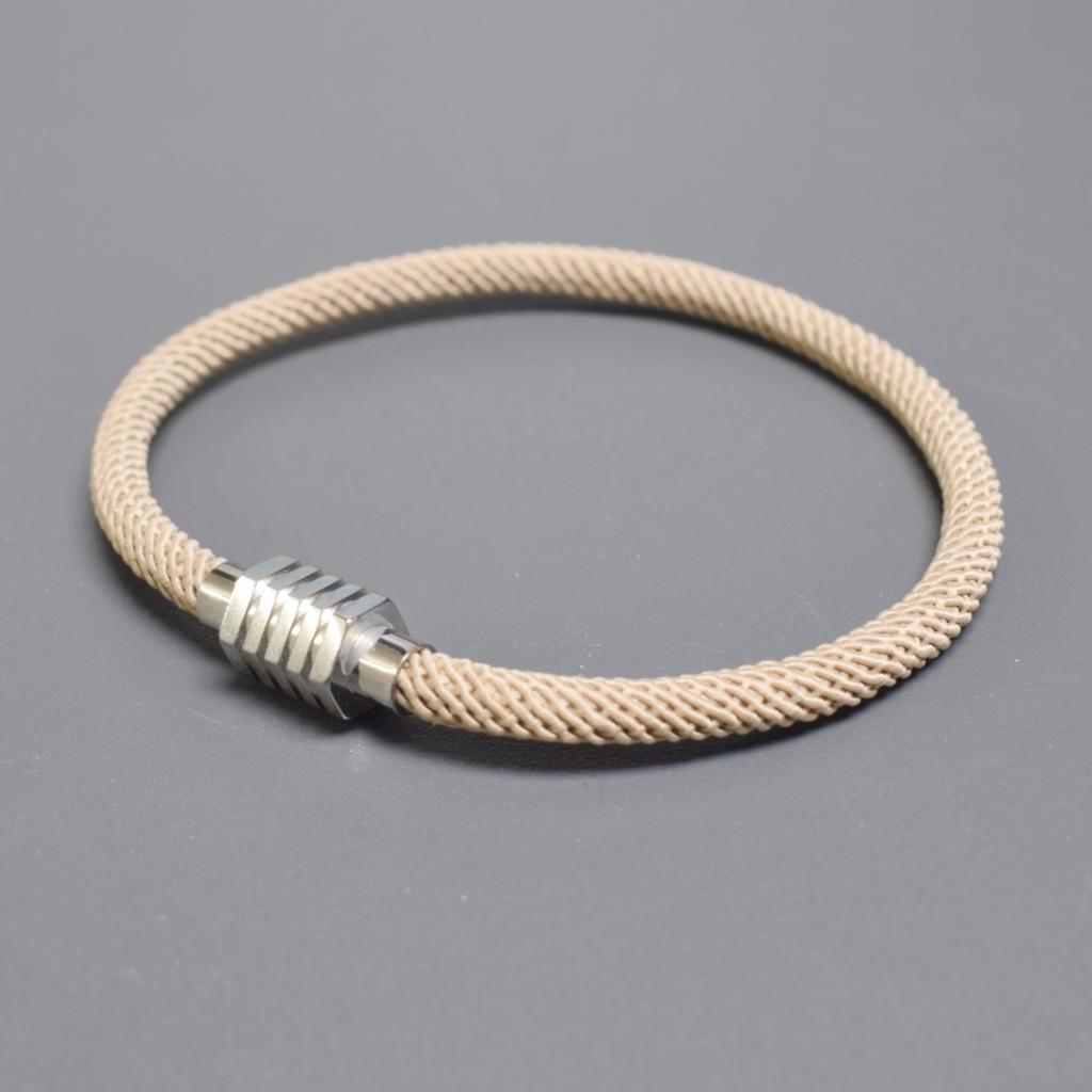 VOQ Fashion Geometric Hexagonal Stainless Steel Magnetic Buckle Rope Bracelet for Men Women Friendship Luxury Handmade Jewelry