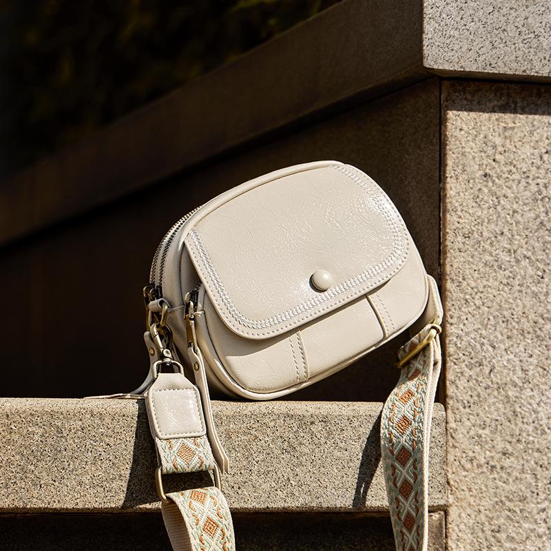 Mrs. Qiao Bag Women 2025 New Niche Mini Bag Single Shoulder Crossbody Bag Women Genuine Leather Small Round Bag Women