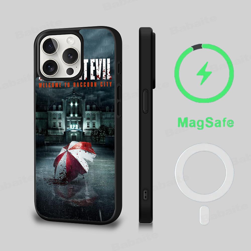 Resident Evil Umbrella Phone Case Magnetic Case For iPhone 16 14 13 12 11 15 Pro Max Plus For Magsafe Wireless Charge Cover