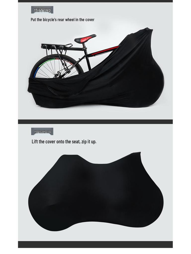 Universal Black Dustproof Bicycle Cover - Mountain & Road Bike Protection