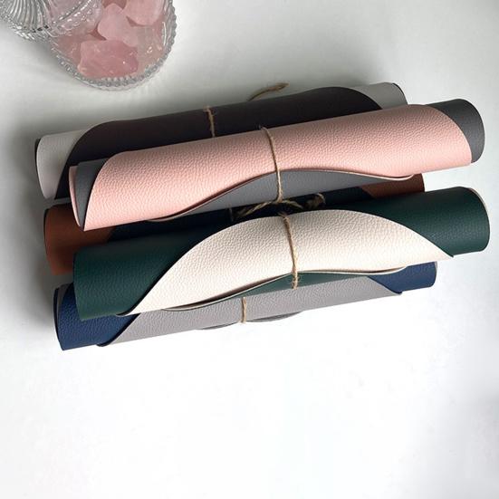 Tischset Rutschfest Abwischbar Kunstleder Ovale Form Isolieruntersetzer für Esszimmer