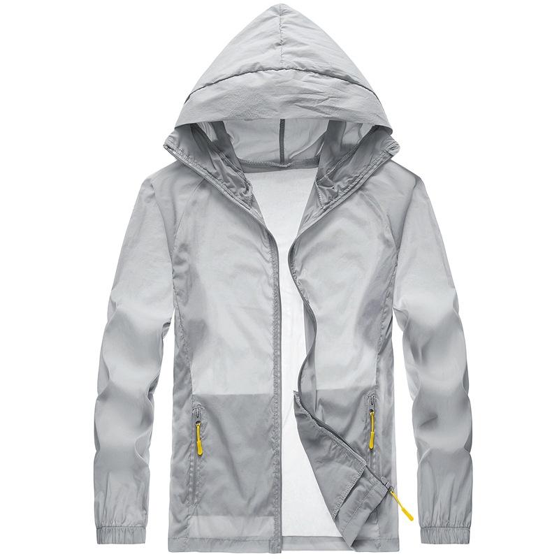 

Одежда для защиты от солнца из ледяного шелка для мужчин летом, легкая и дышащая куртка, свободная рубашка для рыбалки, быстросохнущая одежда для защиты от солнца XL серый