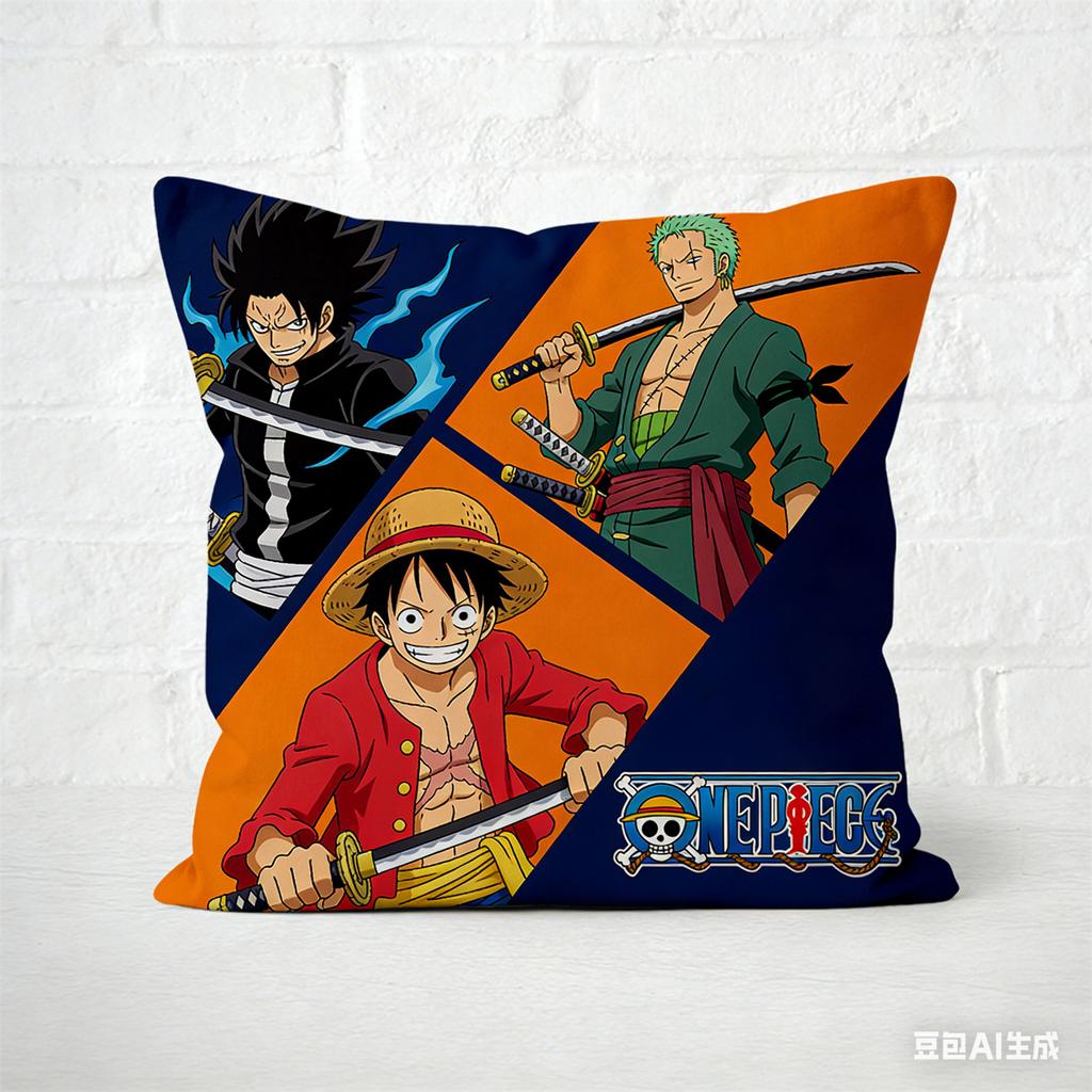 One Piece Pillow Cover Anime Fan Favorite Character Print Decorative Pillowcase for Bedroom Living Room and Anime Enthusiasts