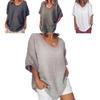 Blusa Estiva da Donna con Maniche Corte a Pipistrello Elegante Casual Larga per Ogni Occasione