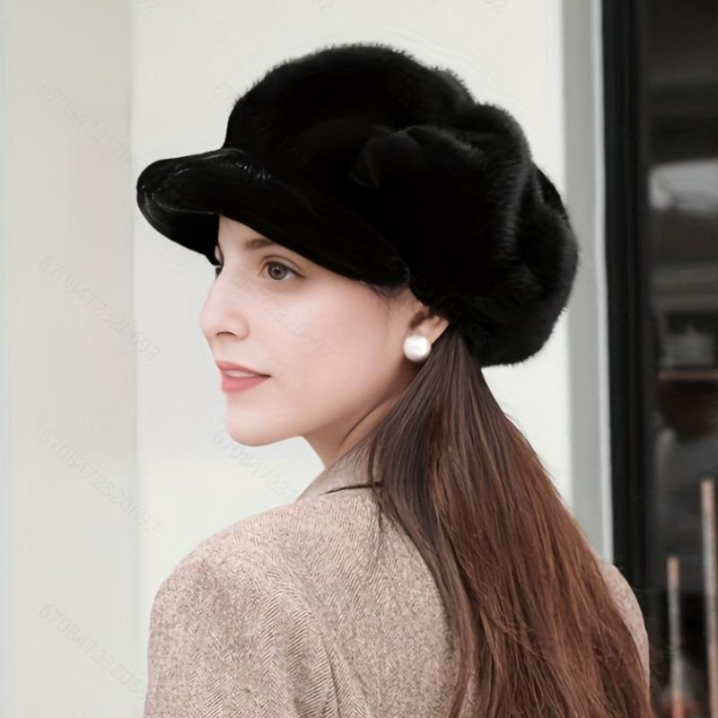 Dames Pluche Hoed Mode Casual Pet voor Buiten Reizen Hoed