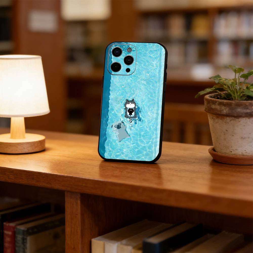Beautiful cartoon Phone Case For iPhone 17, 16,15,14,13,12,11 Plus,Pro Max, Others Soft Black Cover
