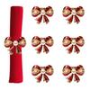 Chirstmas Bowknot Napkin Rings Xmas Bow Napkin Holders for Dinning Table Setting