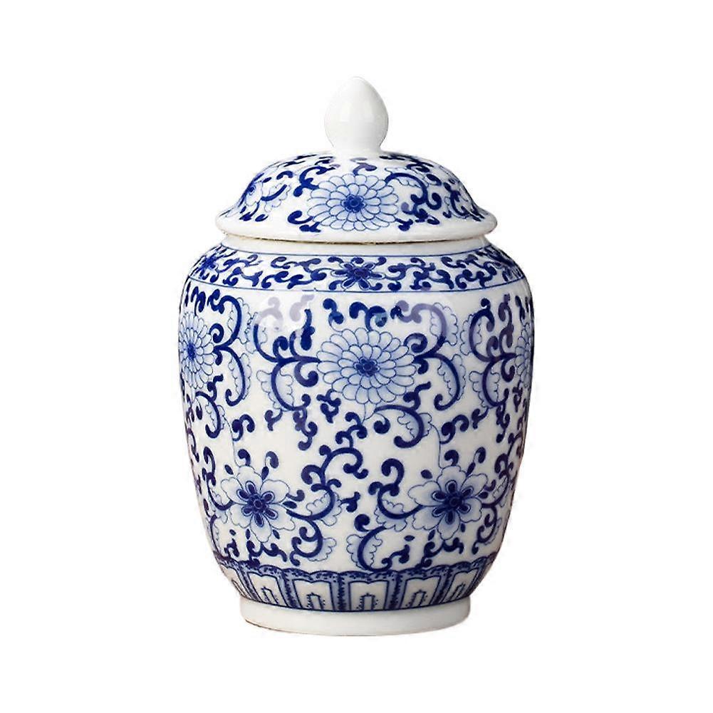 Blue and White Porcelain Tea Canister Desk Decoration Tea Jar Coffee Container
