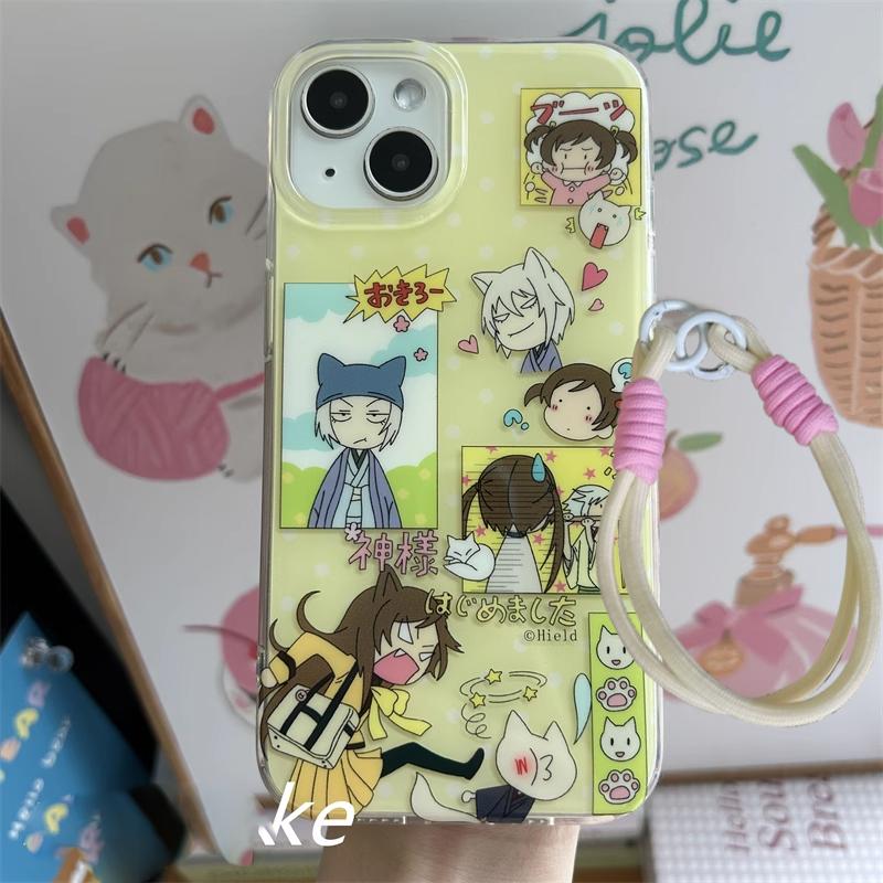 Japanese Anime Cartoon Cute Girl Yellow Polka Dot Creative Phone Case For iPhone 17 AIR 16 15 14 13 12 11 Pro Max Plus Y2K Cover