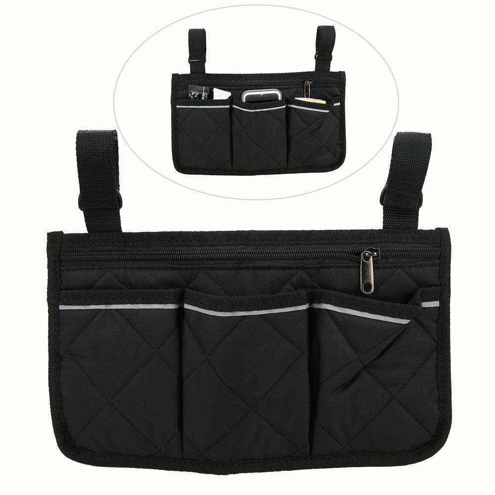 Tragbares Seitengeländer Mehrfachtaschen Aufbewahrungstasche Beutel mit Reflexstreifen(schwarz )