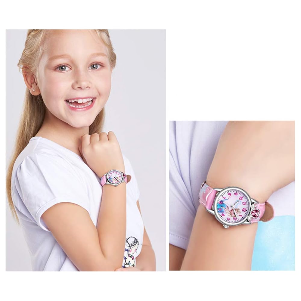 Elsa Girls' Light-Up Watch Blue Gift Edition for Kids School Entrance Ceremony