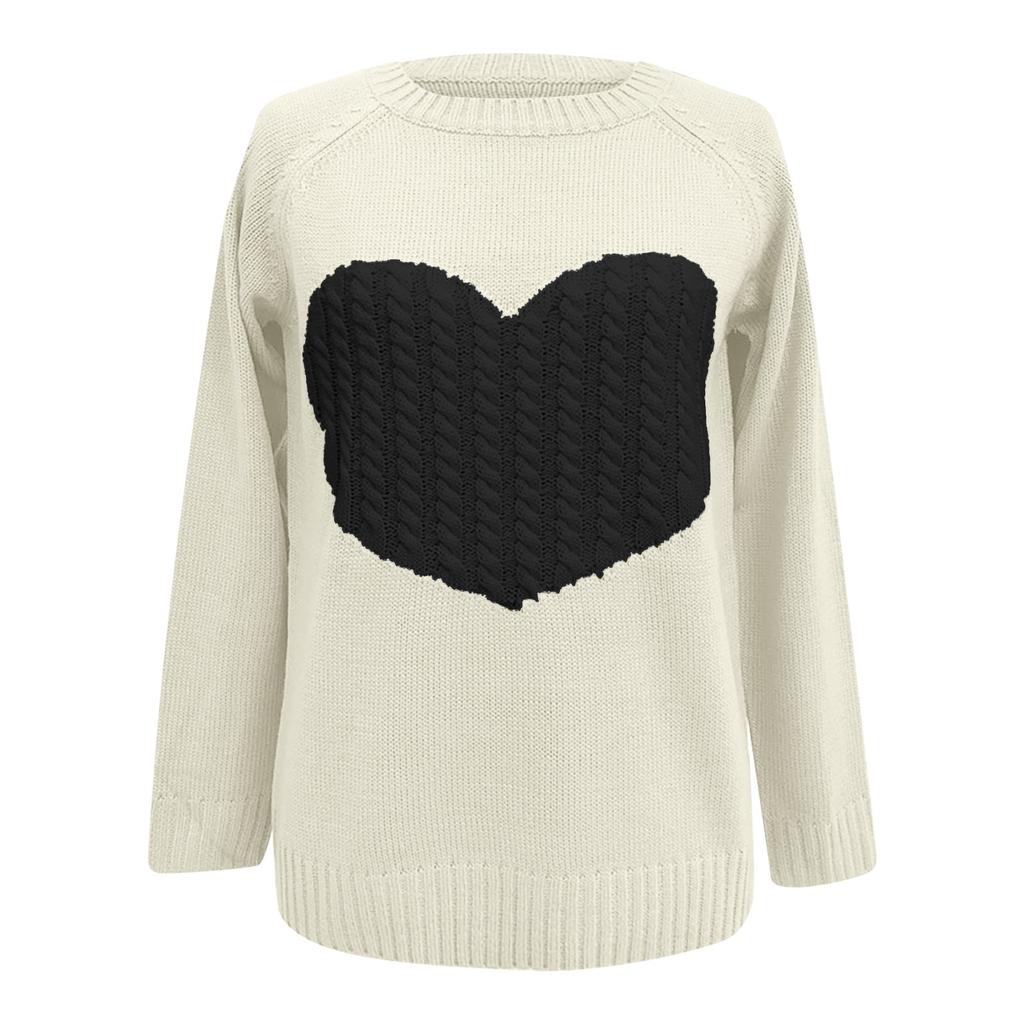 Damen Interchromatische Spleißung Temperament Locker Gestrickter Pullover