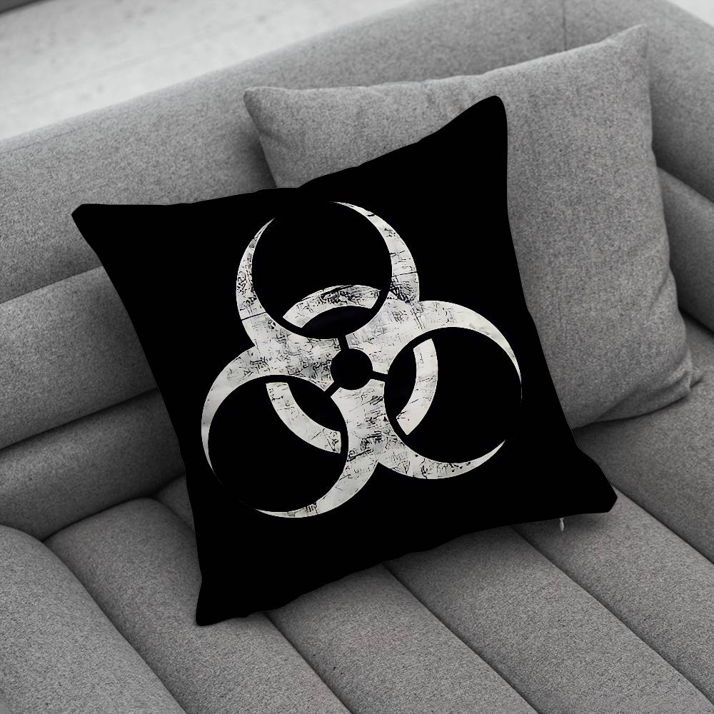 Umbrella Corporation Biohazard Nuclear Creative Patterned Pillowcases for Interior Decoration Office Living Room Home