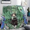 1PC Demon Slayer Print Flannel Blanket, High quality All Seasons, Home Decor, Warmth and Comfort, Perfect for Christmas Gifts