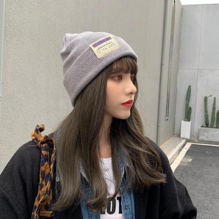 Women's Autumn and Winter Warm Knitted Hat Korean Fashion Japanese Solid Color Warm Hat
