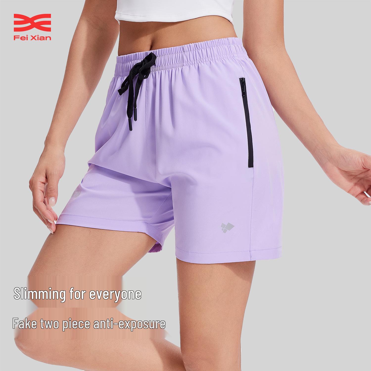 

Women s Quick-Dry Breathable Running Shorts with Anti-Exposure Layer 2XL