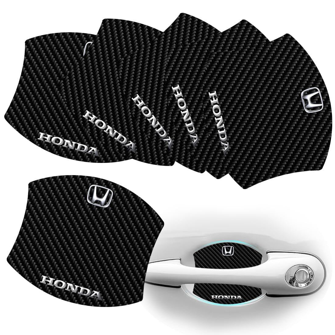 

TANAMACHI Защита ручек дверей автомобиля Магнитная защита от царапин Карбоновая защита ручек дверей Пленка для защиты от царапин Защита ручек дверей 6 шт. (HODA) Hond чёрный