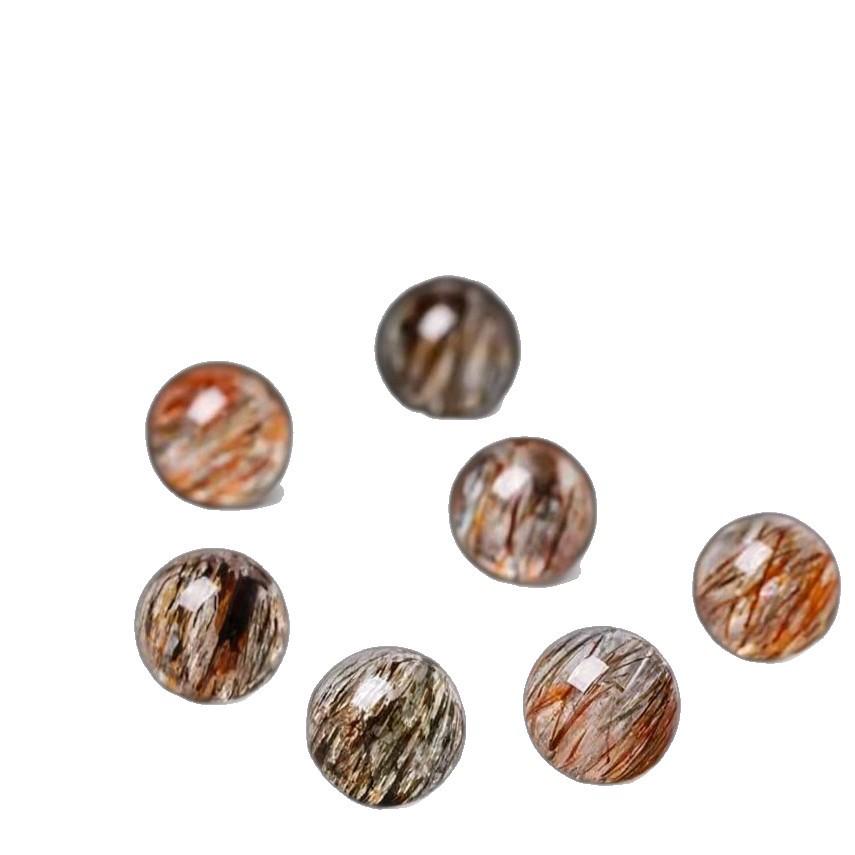 Natural Black Gold Super Seven Crystal Beads DIY Multi-Treasure Bracelet with Black Phantom & Golden Rutilated Quartz Jewelry