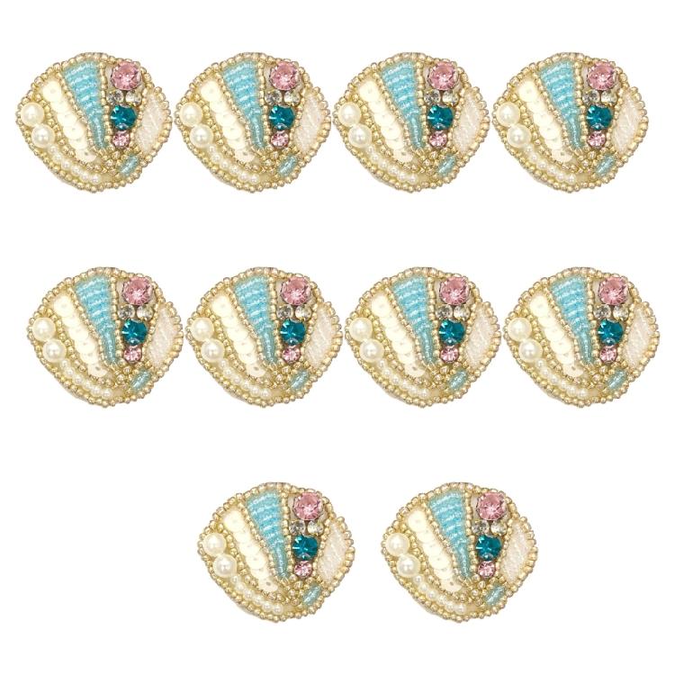 

10Pieces Star Conch Shape Sewing on Patches for Clothes Dress Jackets Tshirt Embroidered Beads Sew on Patches Appliques