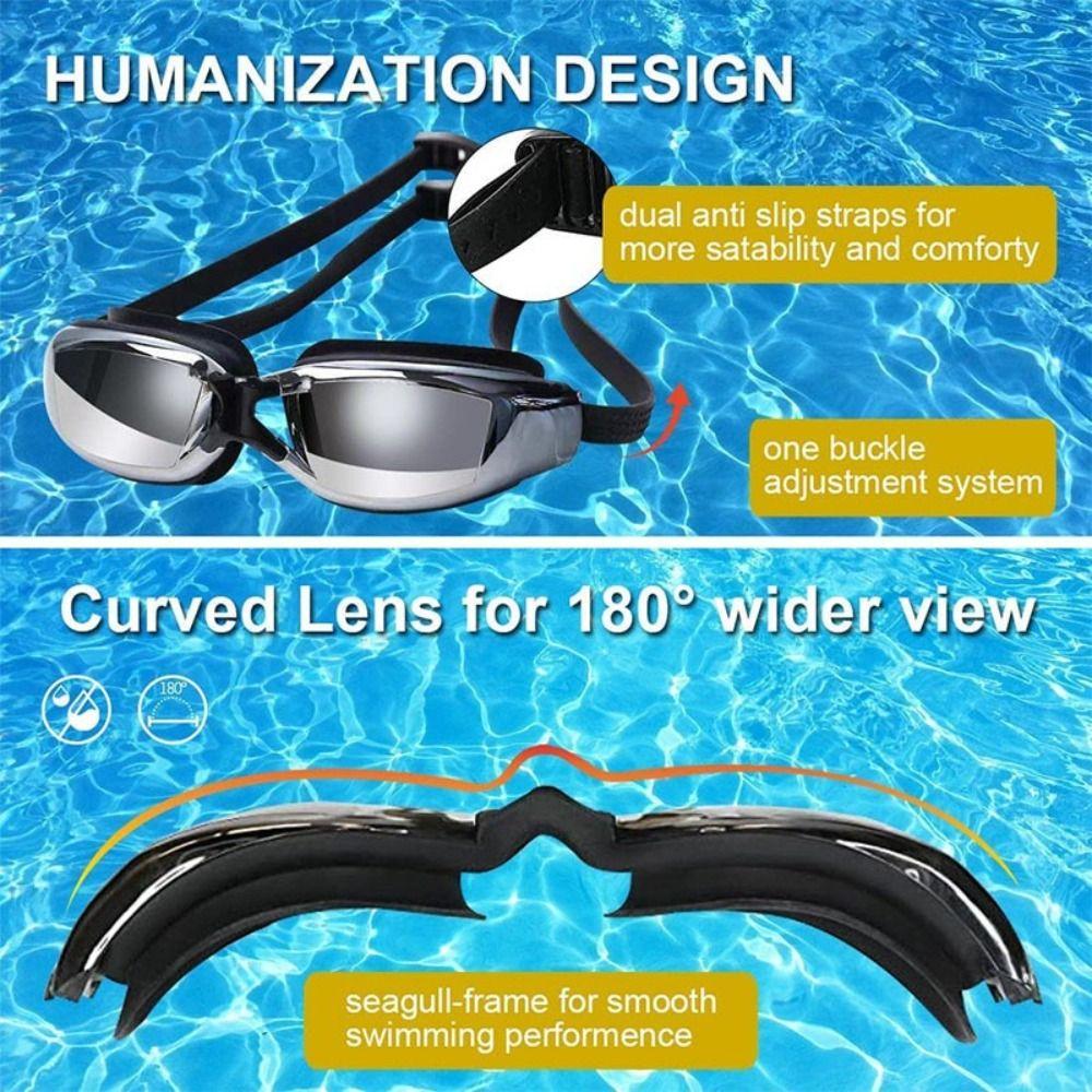 Adjustable Swimming Goggles Waterproof Swimwear Eyewear Outdoor Diving Goggles  Myopia Correction