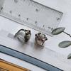 Серебряные серьги с натуральным гранатом 3.933ct, фианитами (2191452)